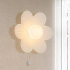 Wall Sconce | Resin Floral Design & Metal Glass Accents | 24 cm Diameter