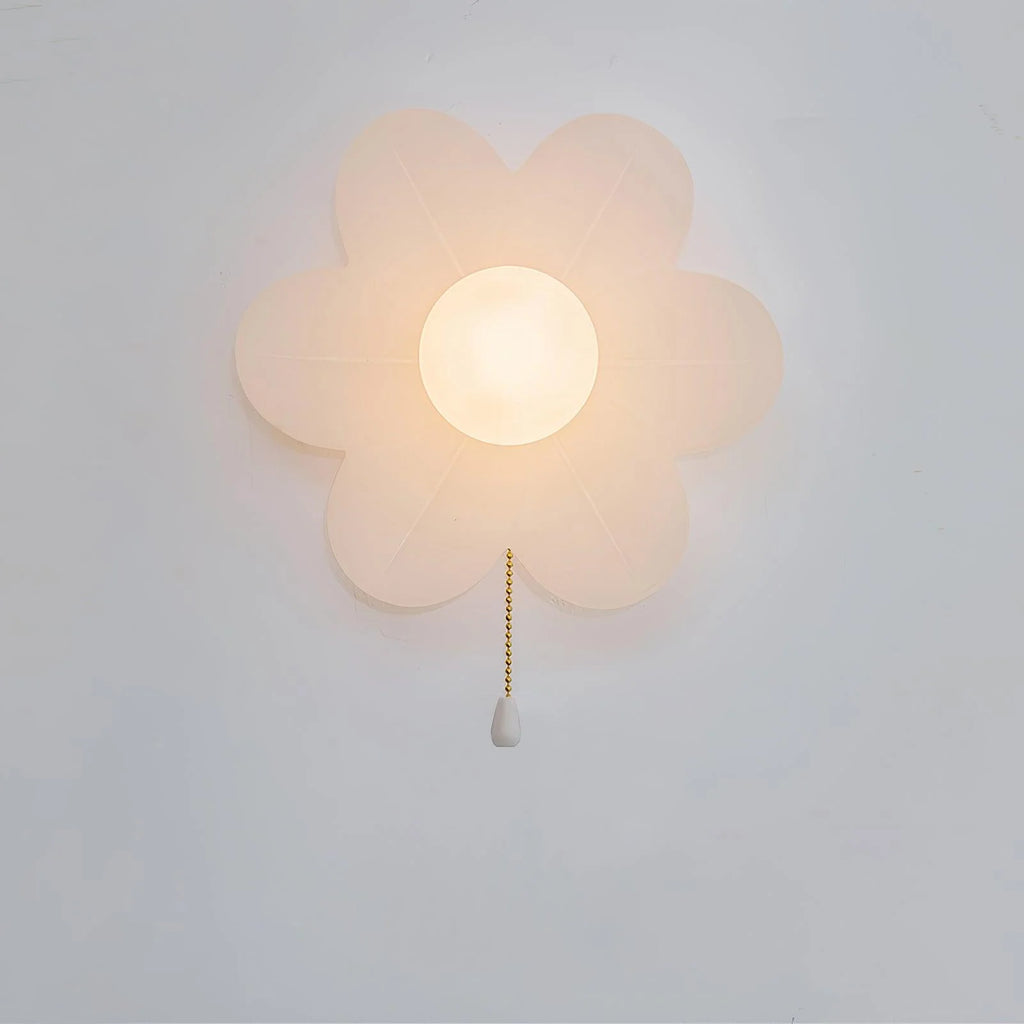 Wall Sconce | Resin Floral Design & Metal Glass Accents | 24 cm Diameter