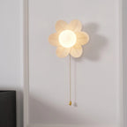 Wall Sconce | Resin Floral Design & Metal Glass Accents | 24 cm Diameter