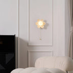 Wall Sconce | Resin Floral Design & Metal Glass Accents | 24 cm Diameter