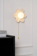 Wall Sconce | Resin Floral Design & Metal Glass Accents | 24 cm Diameter