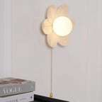 Wall Sconce | Resin Floral Design & Metal Glass Accents | 24 cm Diameter