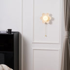 Wall Sconce | Resin Floral Design & Metal Glass Accents | 24 cm Diameter