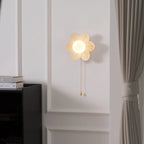Wall Sconce | Resin Floral Design & Metal Glass Accents | 24 cm Diameter