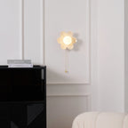 Wall Sconce | Resin Floral Design & Metal Glass Accents | 24 cm Diameter