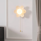 Wall Sconce | Resin Floral Design & Metal Glass Accents | 24 cm Diameter