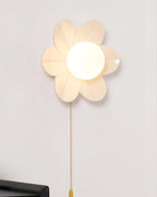 Wall Sconce | Resin Floral Design & Metal Glass Accents | 24 cm Diameter