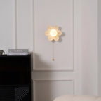 Wall Sconce | Resin Floral Design & Metal Glass Accents | 24 cm Diameter