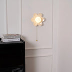 Wall Sconce | Resin Floral Design & Metal Glass Accents | 24 cm Diameter