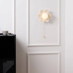 Wall Sconce | Resin Floral Design & Metal Glass Accents | 24 cm Diameter