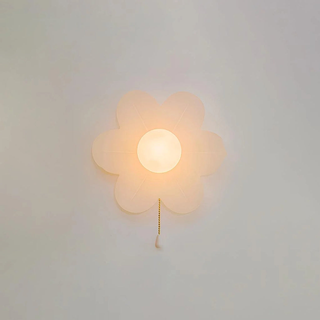 Wall Sconce | Resin Floral Design & Metal Glass Accents | 24 cm Diameter