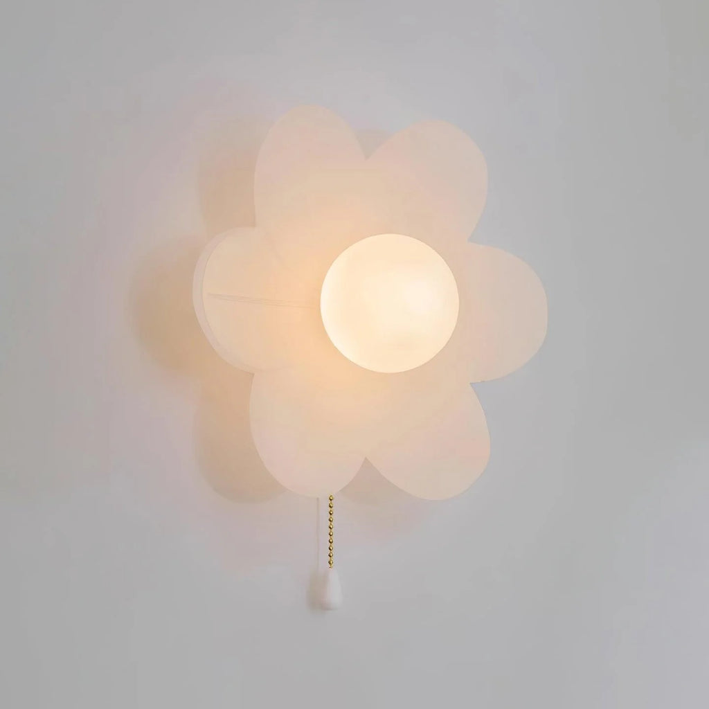 Wall Sconce | Resin Floral Design & Metal Glass Accents | 24 cm Diameter