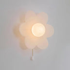 Wall Sconce | Resin Floral Design & Metal Glass Accents | 24 cm Diameter