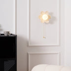 Wall Sconce | Resin Floral Design & Metal Glass Accents | 24 cm Diameter