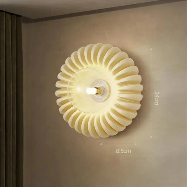 Wall Sconce | Resin Sunburst Design & Ambient Glow | 24 cm Diameter