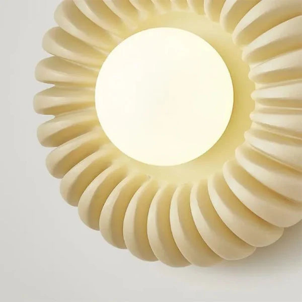 Wall Sconce | Resin Sunburst Design & Ambient Glow | 24 cm Diameter