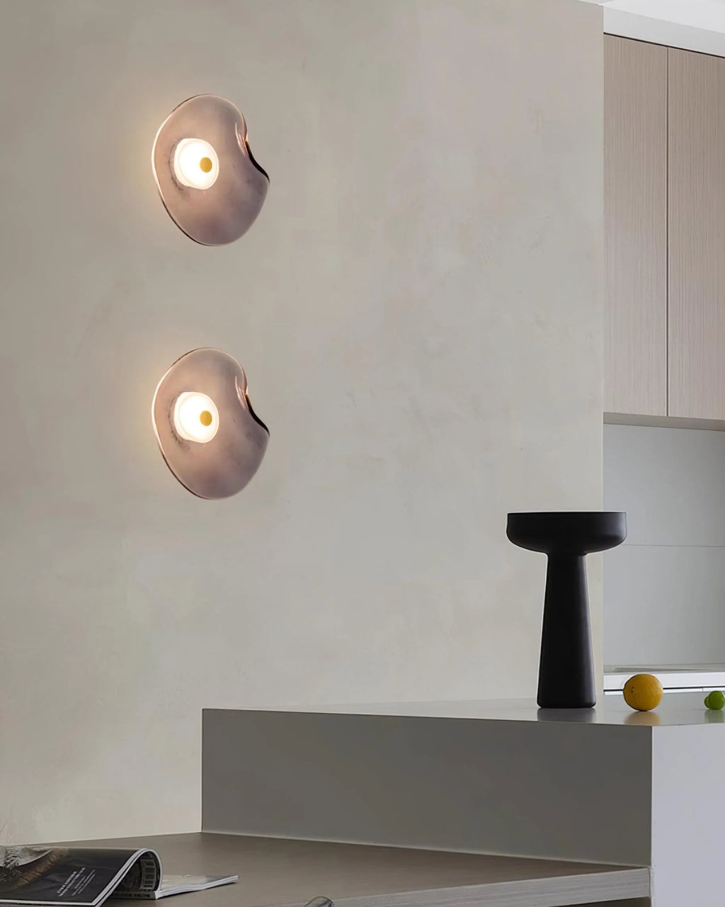 Wall Sconce | Round Glass Globe & Integrated Warm White LED | Dia 25 cm