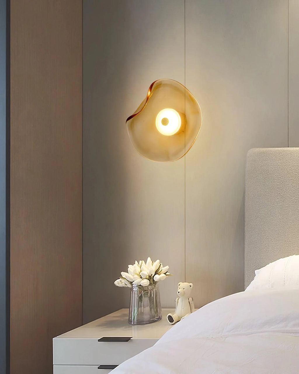 Wall Sconce | Round Glass Globe & Integrated Warm White LED | Dia 25 cm