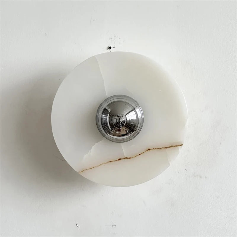 Wall Sconce | Round Jade & Chrome Integrated LED