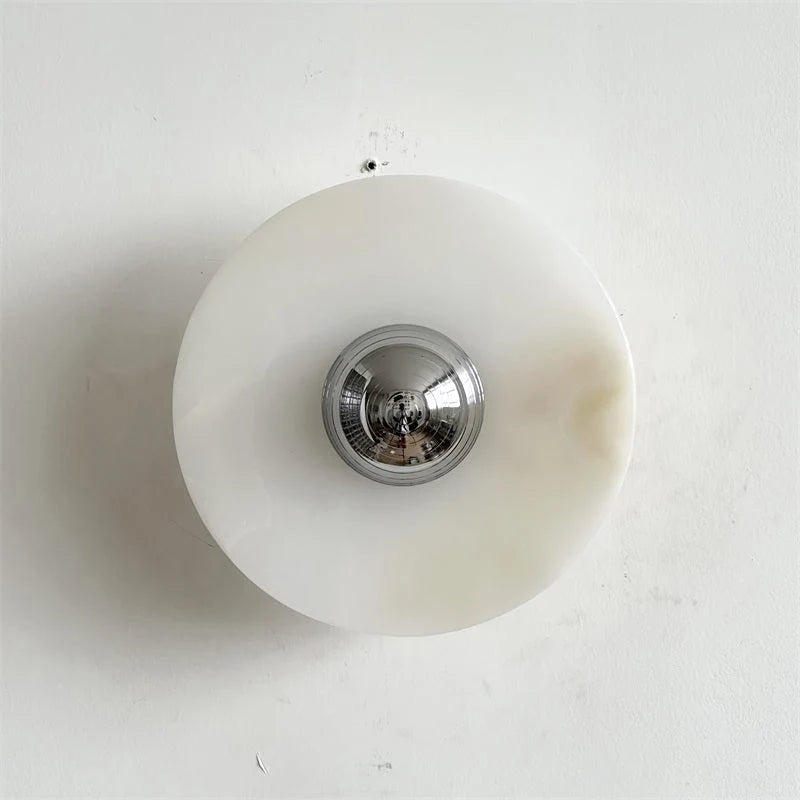 Wall Sconce | Round Jade & Chrome Integrated LED