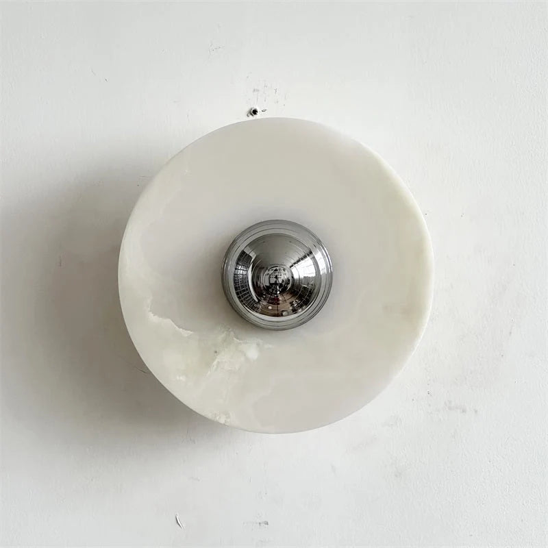 Wall Sconce | Round Jade & Chrome Integrated LED