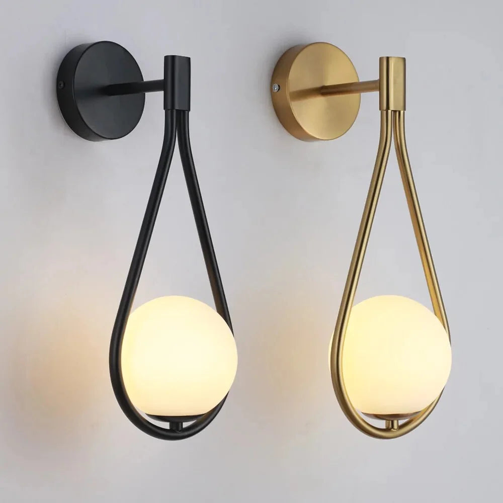 Wall Sconce | Teardrop Frame & Frosted Glass