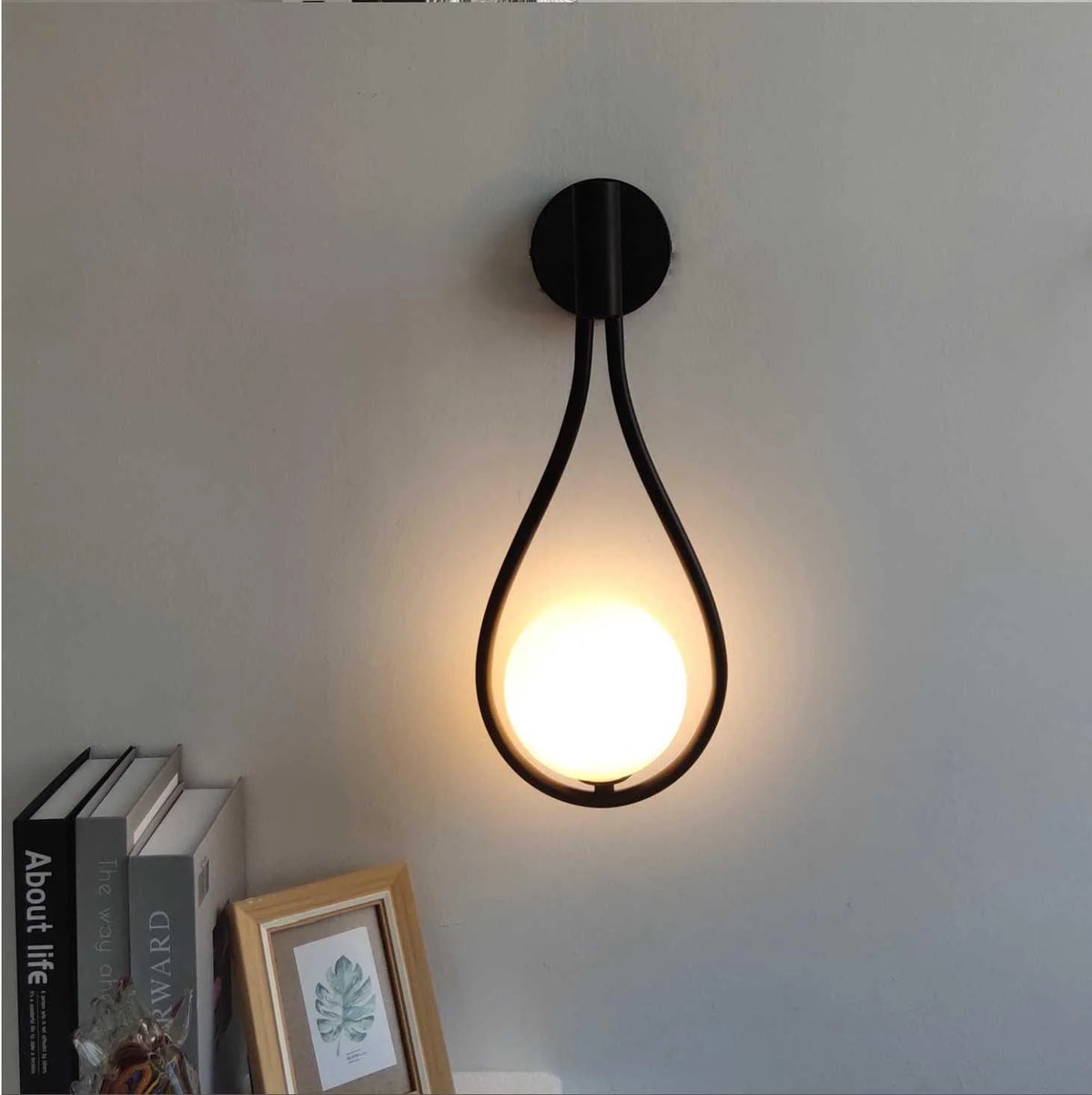 Wall Sconce | Teardrop Frame & Frosted Glass