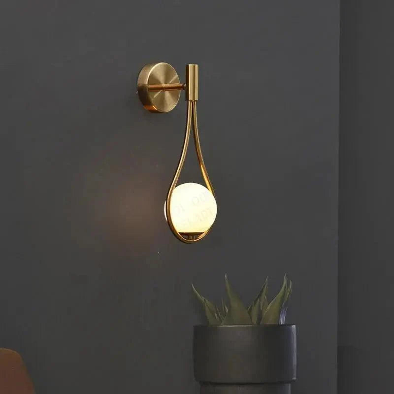 Wall Sconce | Teardrop Frame & Frosted Glass