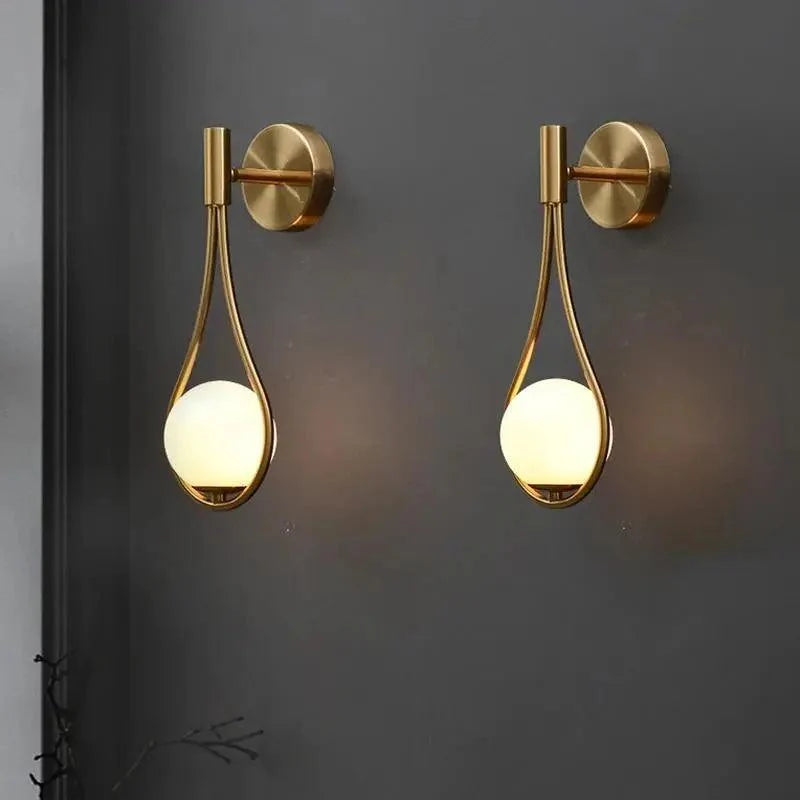 Wall Sconce | Teardrop Frame & Frosted Glass