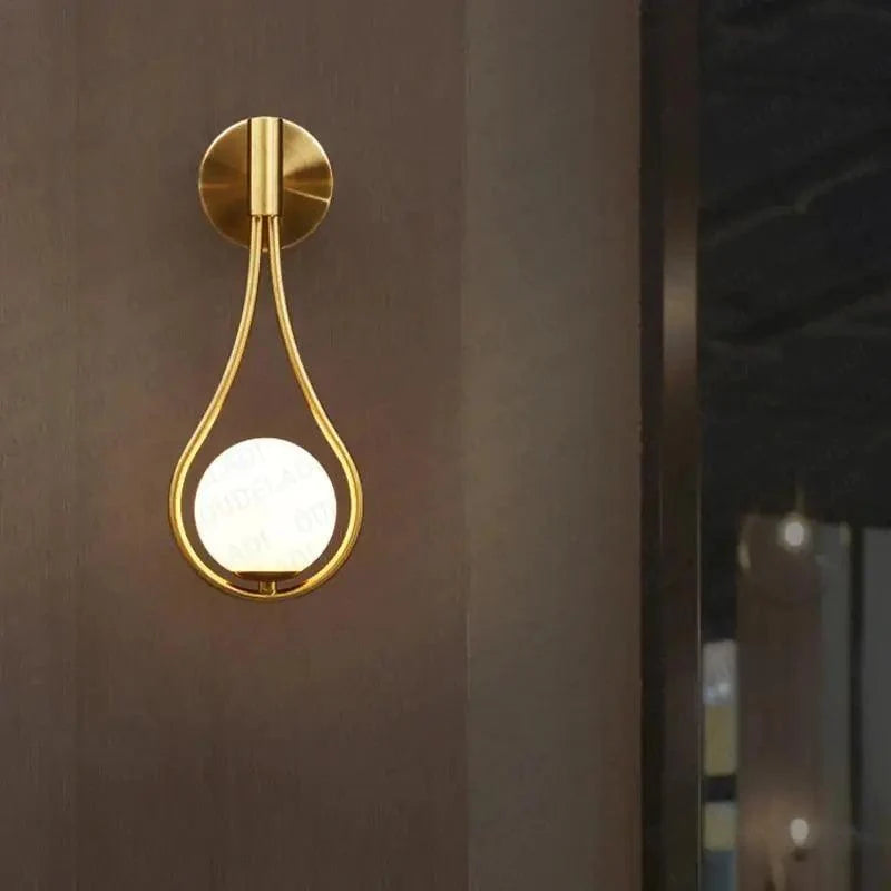 Wall Sconce | Teardrop Frame & Frosted Glass