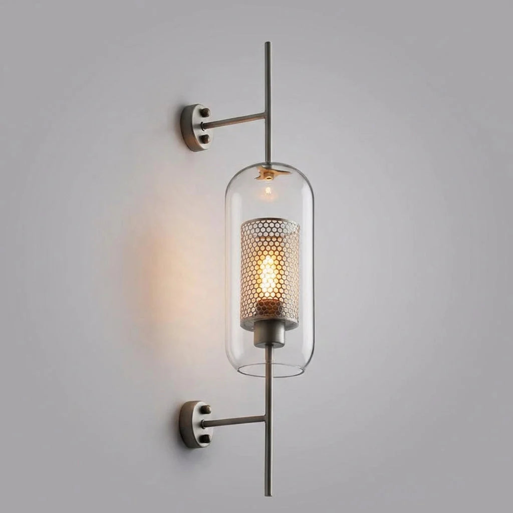 Wall Sconce | Transparent Glass & Gold Finish | Integrated LED