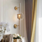 Wall Sconce | Transparent Glass & Gold Finish | Integrated LED