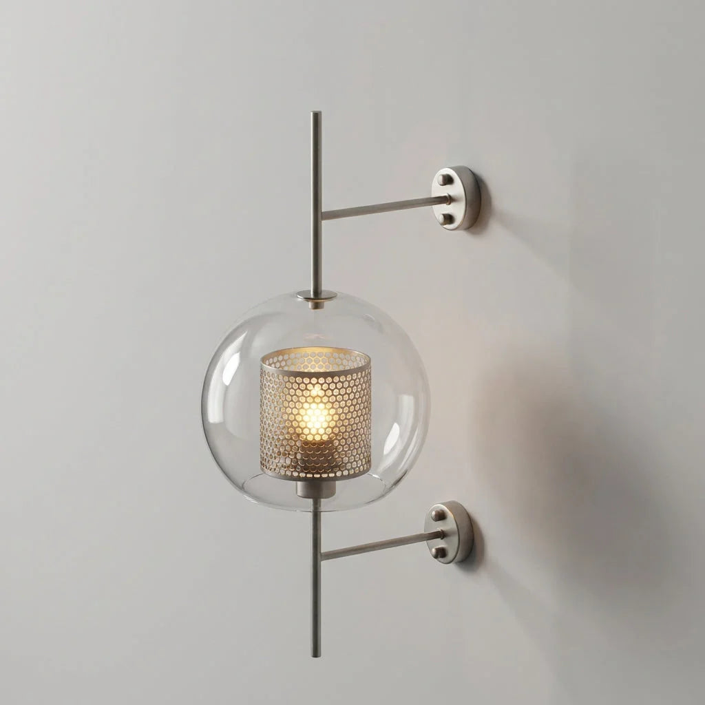 Wall Sconce | Transparent Glass & Gold Finish | Integrated LED
