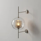 Wall Sconce | Transparent Glass & Gold Finish | Integrated LED