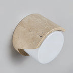 Wall Sconce | Travertine Body & Glass Shade | G9 Lamp Holder