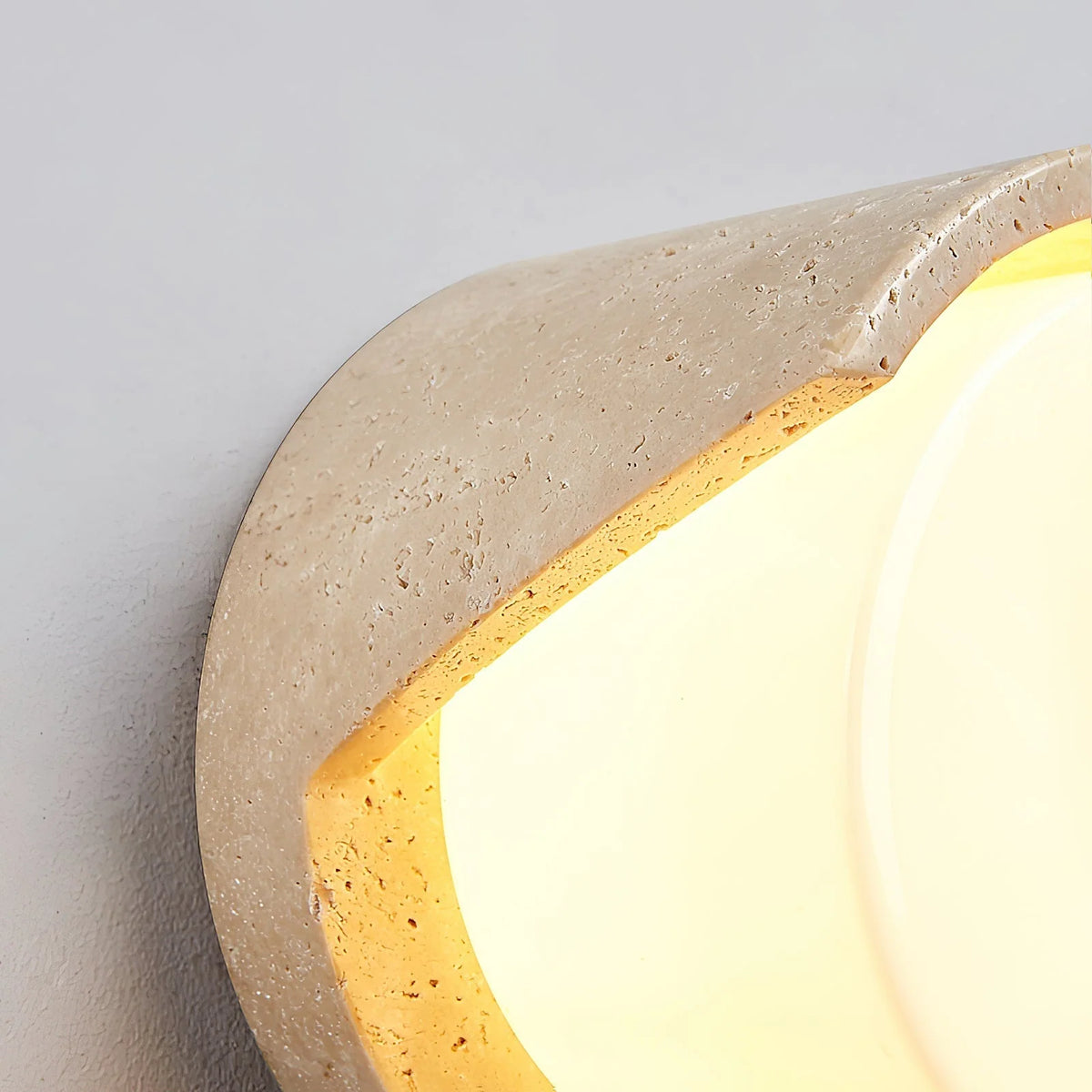 Wall Sconce | Travertine Body & Glass Shade | G9 Lamp Holder