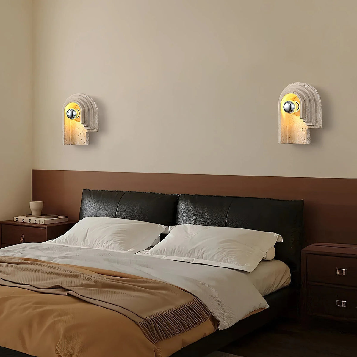 Wall Sconce | Travertine Body & Indoor Use | H 20 & 30 cm