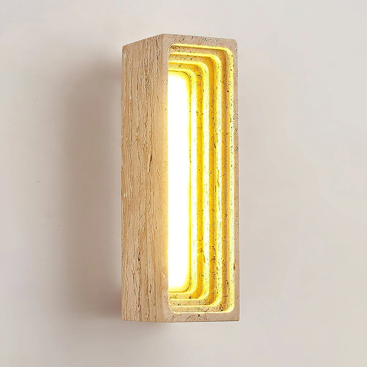 Wall Sconce | Travertine Body & Integrated LED | Moisture-Resistant IP20