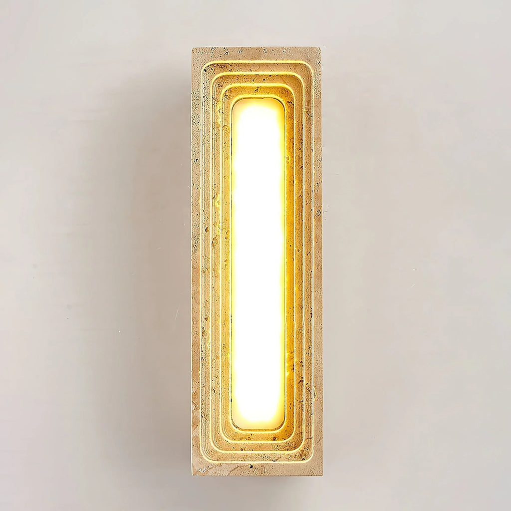 Wall Sconce | Travertine Body & Integrated LED | Moisture-Resistant IP20