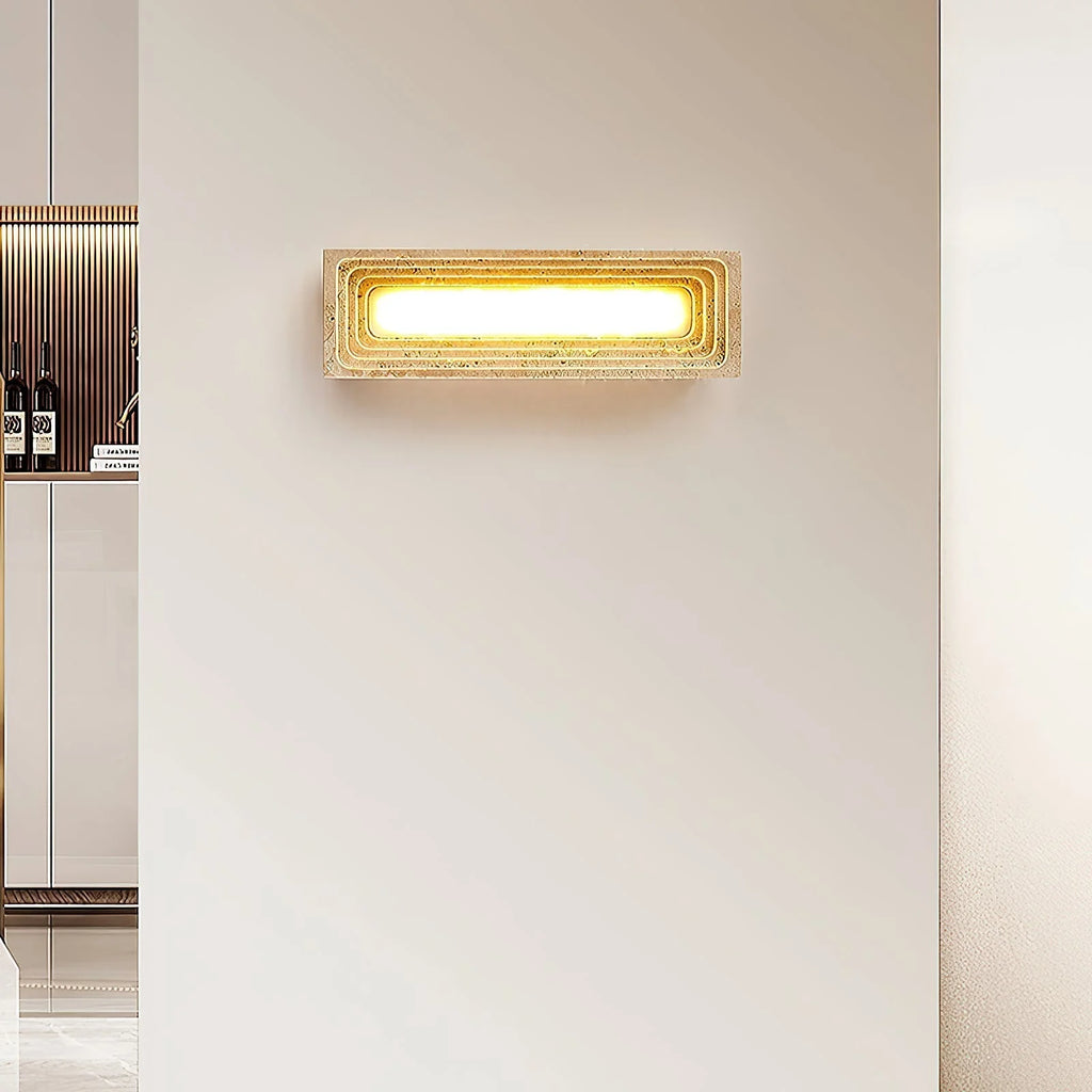 Wall Sconce | Travertine Body & Integrated LED | Moisture-Resistant IP20
