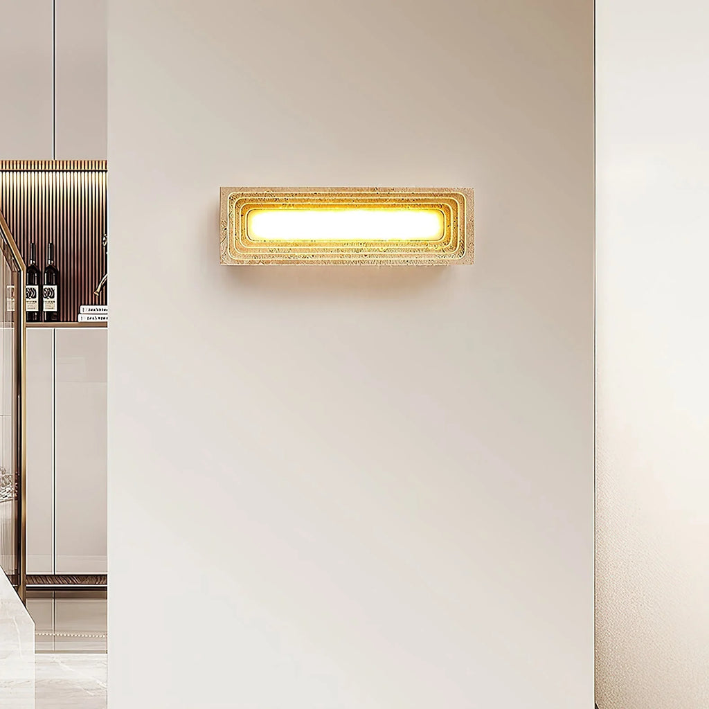 Wall Sconce | Travertine Body & Integrated LED | Moisture-Resistant IP20