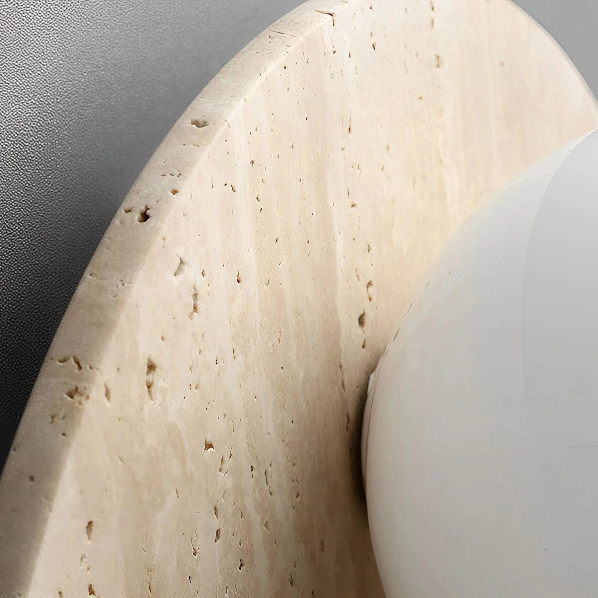 Wall Sconce | Travertine & Glass | 30 x 30 cm