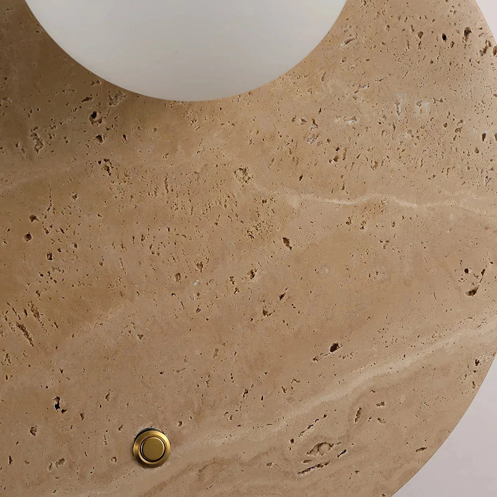 Wall Sconce | Travertine & Glass | 30 x 30 cm