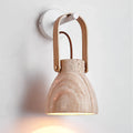 Wall Sconce | Travertine Shade & Wood Handle | Hardwired