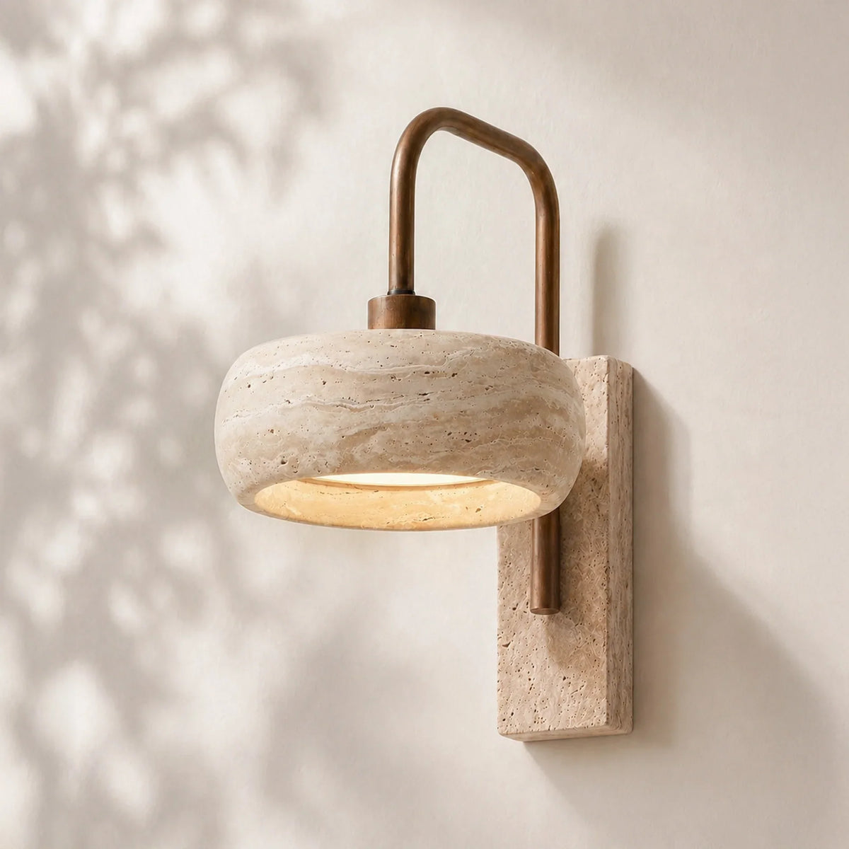 Wall Sconce | Travertine & Wood Wabi-Sabi | LED Included