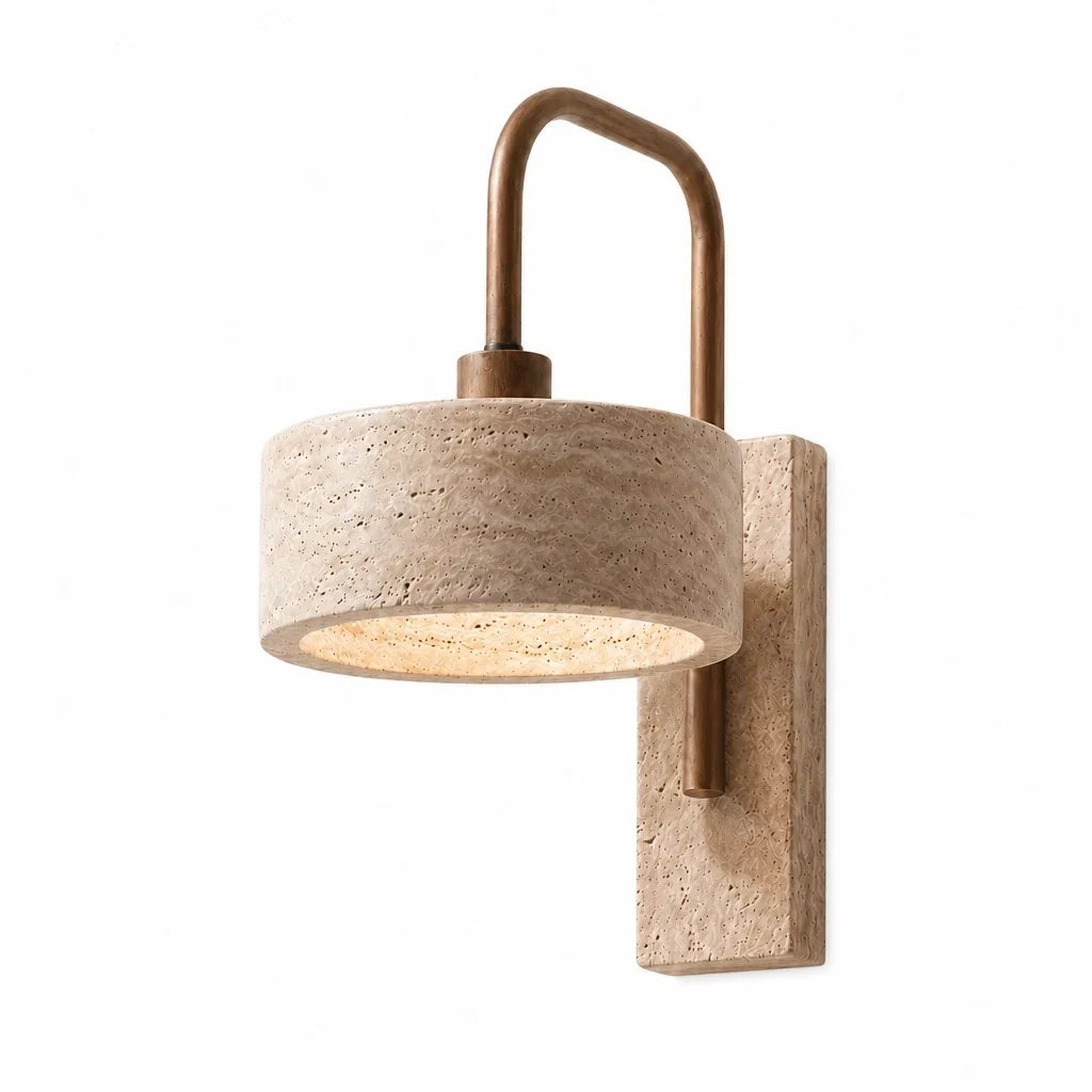 Wall Sconce | Travertine & Wood Wabi-Sabi | LED Included