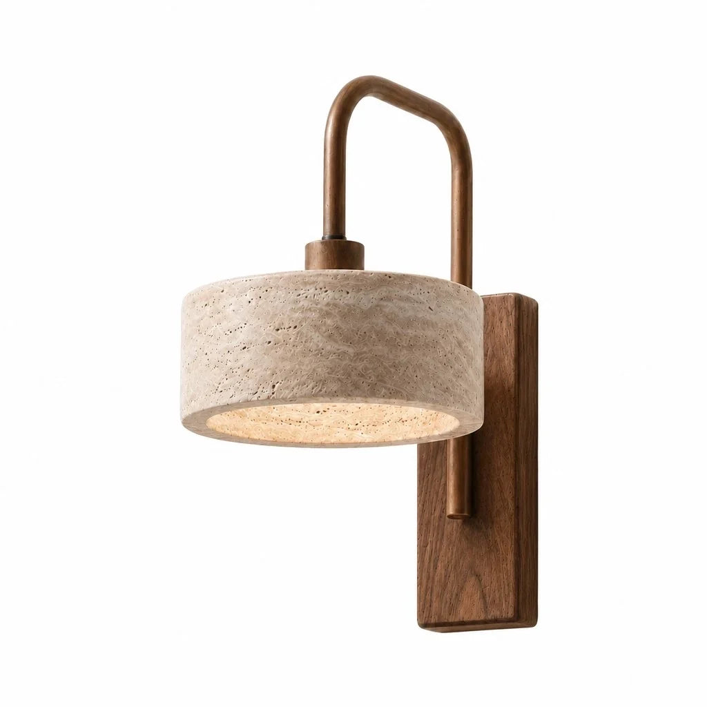 Wall Sconce | Travertine & Wood Wabi-Sabi | LED Included