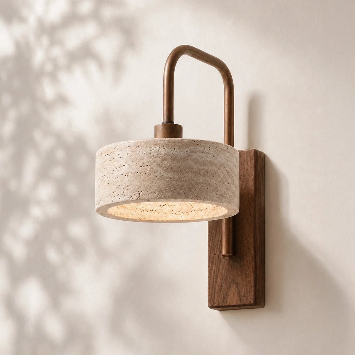 Wall Sconce | Travertine & Wood Wabi-Sabi | LED Included