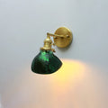 Wall Sconce | Vintage Green Glass & Antique Gold