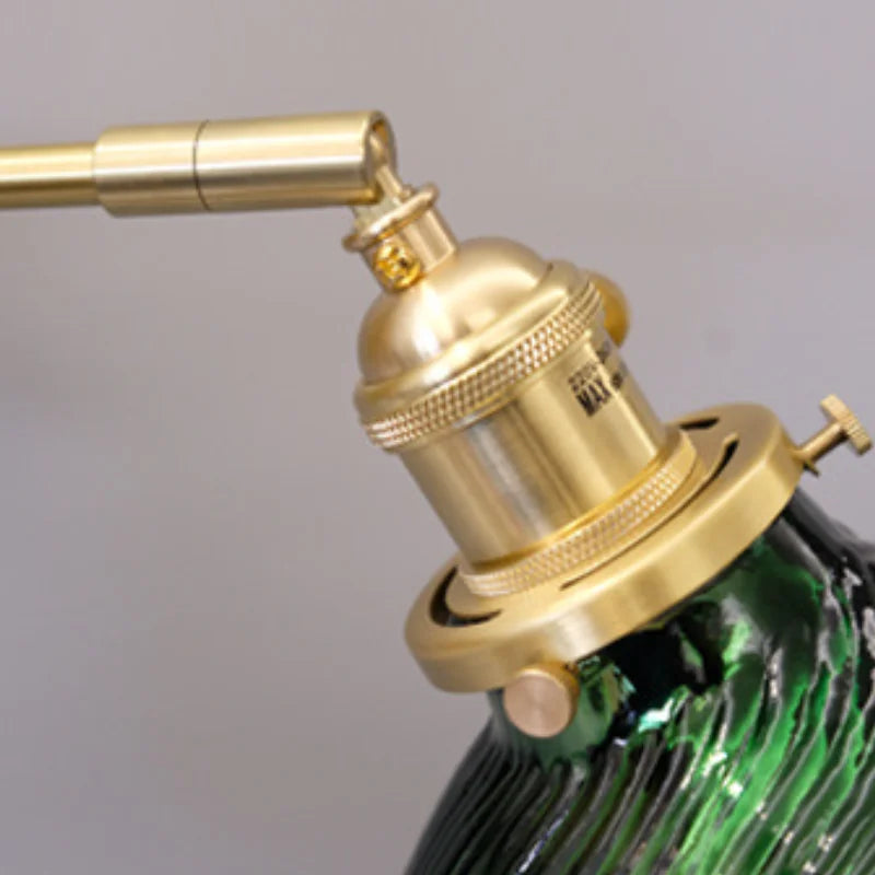 Wall Sconce | Vintage Green Glass & Antique Gold